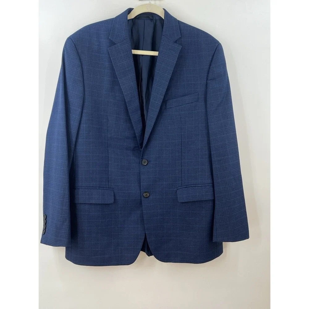 Lauren Ralph Lauren Sport Coat Mens 42R Blue Plaid Two Button Formal Career